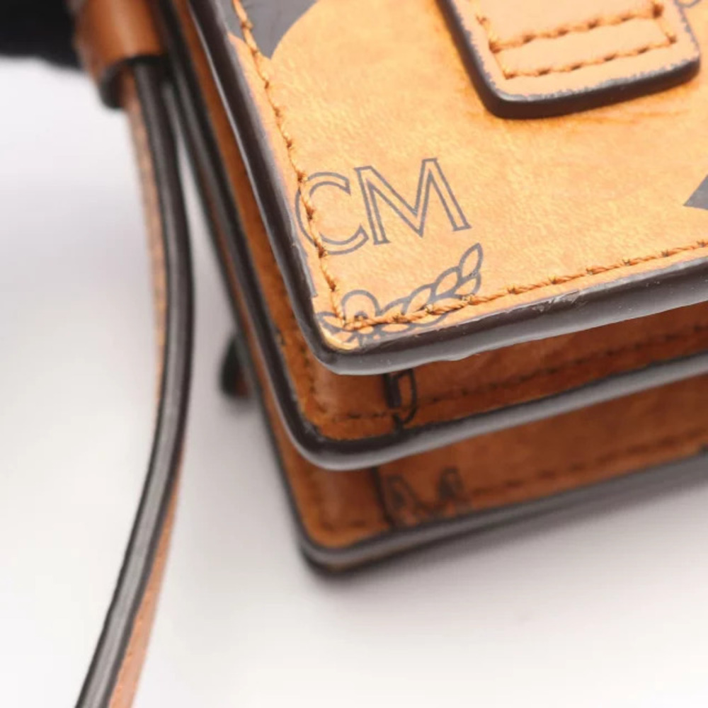 Mcm Brown Bag Visetos Canvas Multicolor Shoulder Rait Leather - Picture 7 of 8